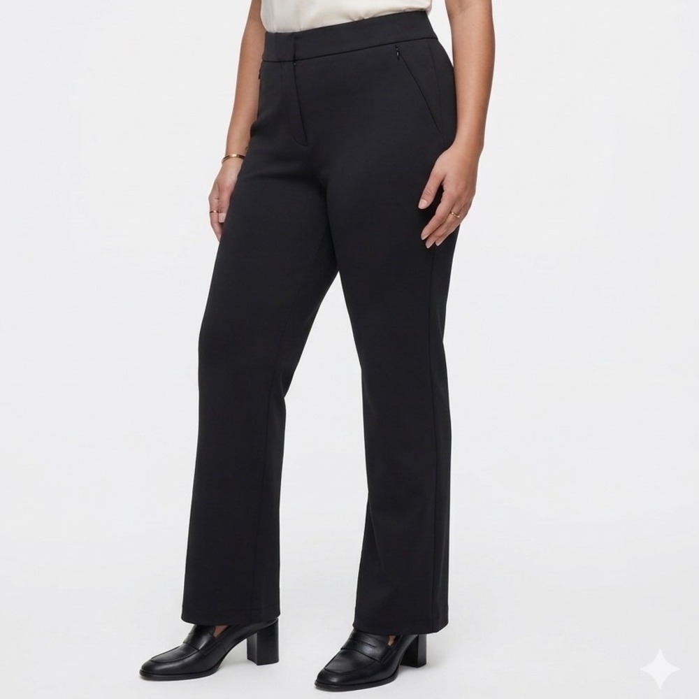 GOOD AMERICAN Scuba Boss Straight Trousers Women's‎ Size 16 Black GS0380 $169